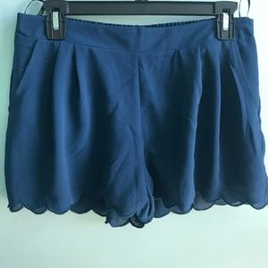 Blue Scalloped shorts